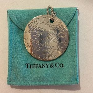 Tiffany & Co Signature Notes Silver Round Pendant